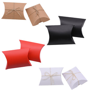 10/20/30/50pcs Kraft Paper Pillow Shape Candy Gift Box For Birthday Home Party Decoration Supplies Wedding Favor Packaging Boxes