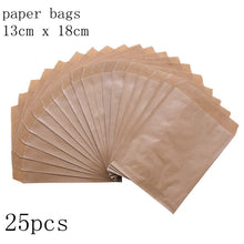 将图片加载到图库查看器，25pcs/pack 18cm Gift Bags Paper Pouch Rose Gold Paper Food Safe Bags Birthday Wedding Party Favors Gift Bags Packing for Guests
