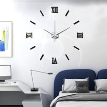 将图片加载到图库查看器，Modern Art 3D DIY Wall Sticker Clock Home Decor  Simple Useful Functioning Acrylic Mirror Wall Sticker Clock for Living Room
