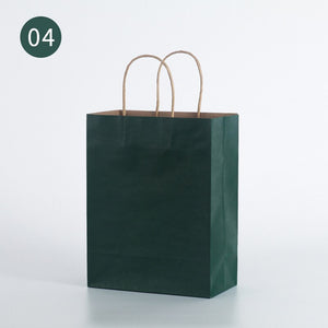 10pcs/Kraft paper bag portable bag large take out bag clothing shopping small gift bag