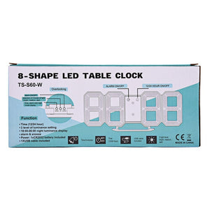 Multi-use 8 Shaped LED Display Desktop Digital Table Clocks 3 levers of light: bright Snooze interval setting USB charge