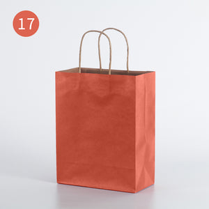 10pcs/Kraft paper bag portable bag large take out bag clothing shopping small gift bag