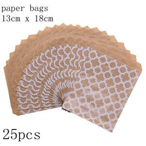 25pcs/pack 18cm Gift Bags Paper Pouch Rose Gold Paper Food Safe Bags Birthday Wedding Party Favors Gift Bags Packing for Guests