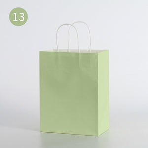 10pcs/Kraft paper bag portable bag large take out bag clothing shopping small gift bag