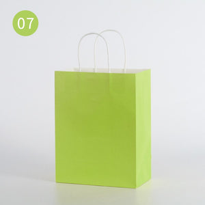 10pcs/Kraft paper bag portable bag large take out bag clothing shopping small gift bag