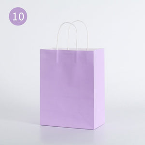 10pcs/Kraft paper bag portable bag large take out bag clothing shopping small gift bag