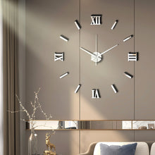 将图片加载到图库查看器，Modern Art 3D DIY Wall Sticker Clock Home Decor  Simple Useful Functioning Acrylic Mirror Wall Sticker Clock for Living Room
