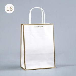 10pcs/Kraft paper bag portable bag large take out bag clothing shopping small gift bag