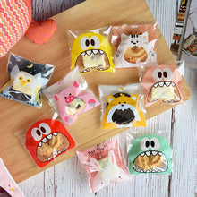 将图片加载到图库查看器，Cookie Candy Gift Packaging Bags for Biscuits Party Favors Decor Cartoon Plastic Candy Bag Teech Mouth Monster Wedding Birthday
