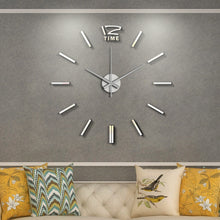 Load image into Gallery viewer, 50cm 3D Wall Clock Modern Design DIY Acrylic Mirror Stickers Clock for Living Room Bedroom Home Decor Large Silent Elreloj Mural
