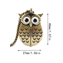 将图片加载到图库查看器，Bronze Owl Pocket Watch Flipping Creative Pocket Watch Quartz Watch Creative Hanging Table Creative Decoration
